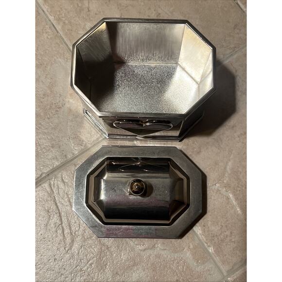 Vintage Lenox Williamsburg Silver Plate Heart Trinket Box Kirk Stieff - Picture 6 of 10